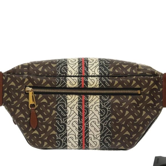 BURBERRY Body Bag PVC Leather Brown Gold Auth - Picture 2 of 16